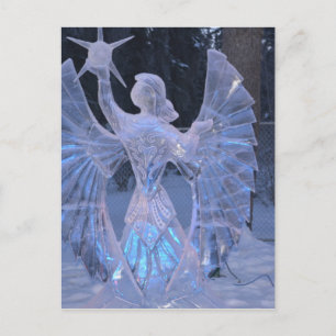 Snow Winter Sculpture  angel  Christianity Faith Postcard