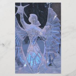 Snow Winter Sculpture angel Christianity Faith Stationery
