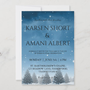 snow winter wonderland wedding invitations