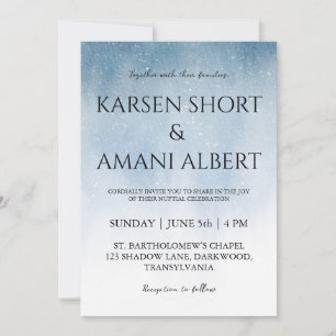 snow winter wonderland wedding invitations