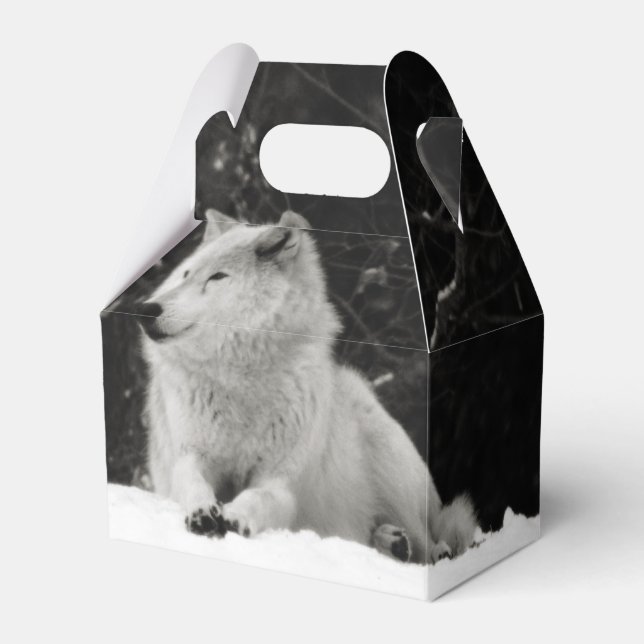 Snow Wolf Favor Box (Front Side)