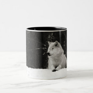 Snow Wolf Two-Tone Coffee Mug