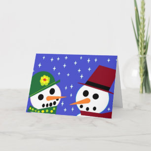 SNOW WOMAN & SNOW MAN 'LET IT SNOW!' CARD