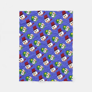 SNOW WOMAN SNOW MAN SNOW PEOPLE FLEECE BLANKET