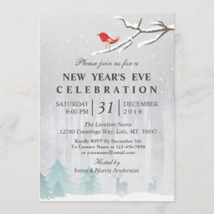 Snow Wonderland Nouvel An Eve Party Invitation