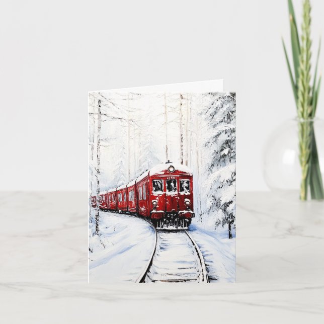 Snow Xmas Express Holiday Card (Front)