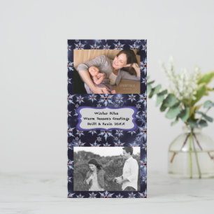 Snow Zombie Bites Dark Bkgrd Add Photos Photocard Holiday Card