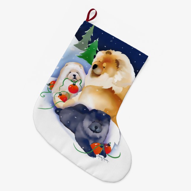 SNOWBABIES Chow 2020 Holiday stocking (Front (Hanging))
