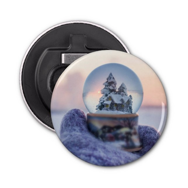 Snowball Christmas tree winter snowfall  Bottle Opener (Front)