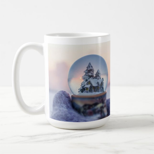 Snowball Christmas tree winter snowfall  Coffee Mug (Left)