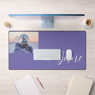 Snowball Christmas tree winter snowfall Desk Mat