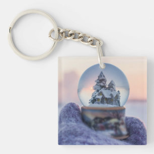 Snowball Christmas tree winter snowfall Keychain