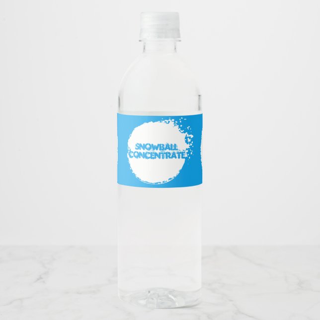 SNOWBALL CONCENTRATE Funny Water Bottle Label (Front)