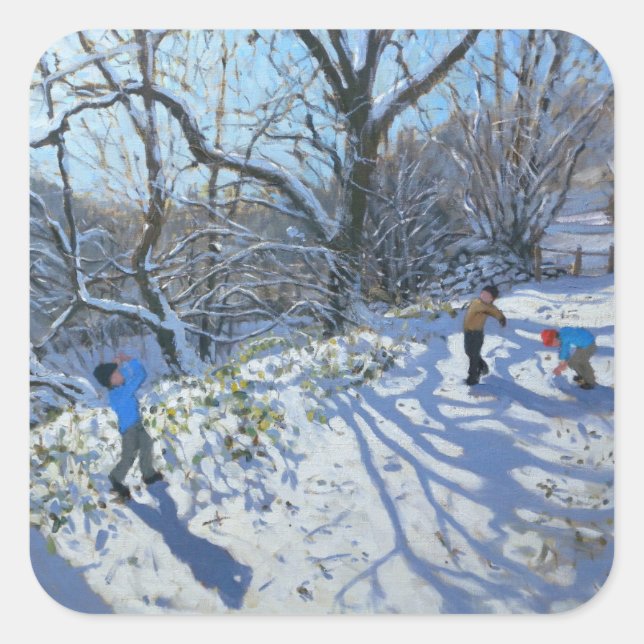 Snowball Fight 2007 Square Sticker (Front)