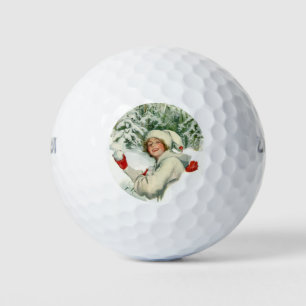 Snowball Fight (by Harrison Fisher) Golf Balls