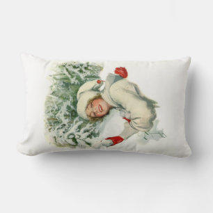 Snowball Fight (by Harrison Fisher) Lumbar Pillow