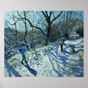 Snowball fight Derbyshire Poster