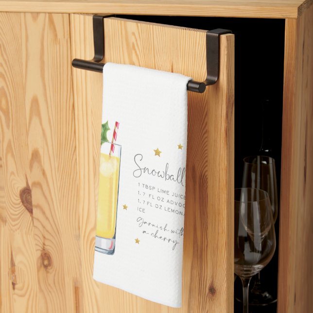 Snowball Noël Cocktail Recette Cuisine Serviette (Pliage en tiers)