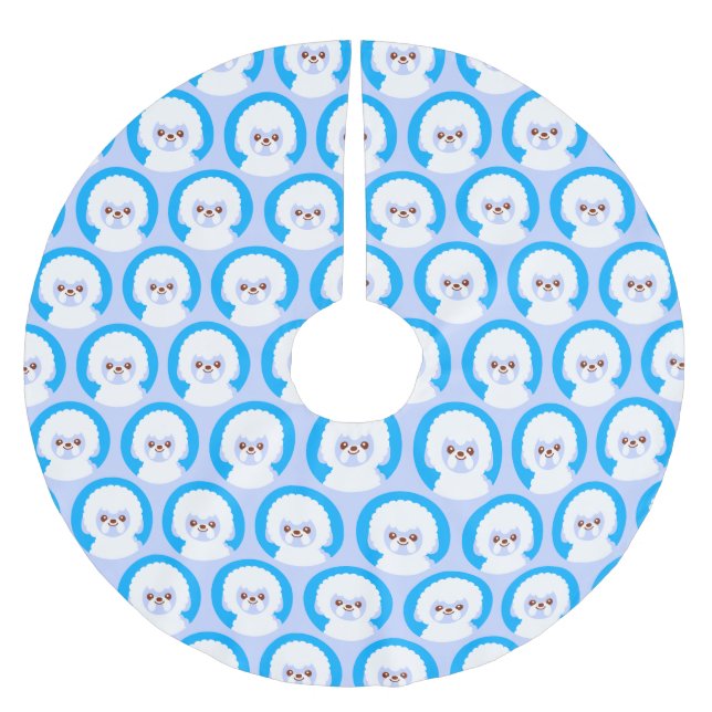 Snowball the Bichon Frise Brushed Polyester Tree Skirt (Front)