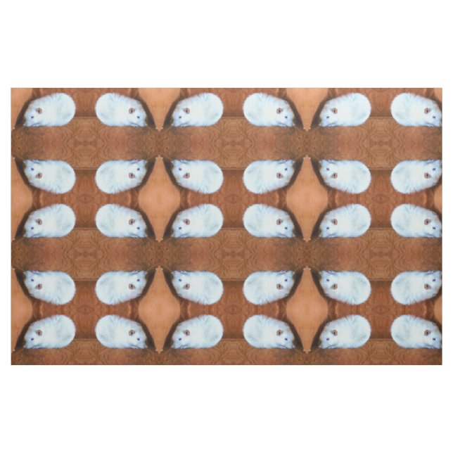Snowball White Fancy Pet Rat Patterned Fabric (Fat Quarter)