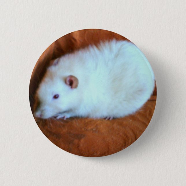 Snowball White Rat Button (Front)