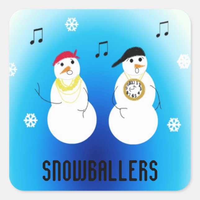 Snowballers - Rapping Snowmen Square Sticker (Front)