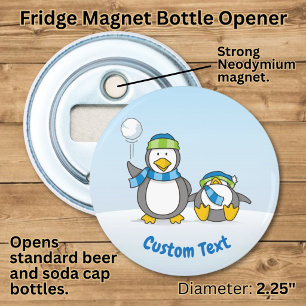Snowballing penguins bottle opener