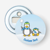 Snowballing penguins bottle opener