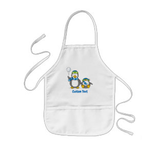 Snowballing penguins long apron