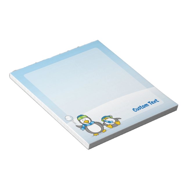Snowballing penguins notepad (Angled)
