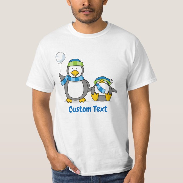 Snowballing Penguins T-Shirt (Front)