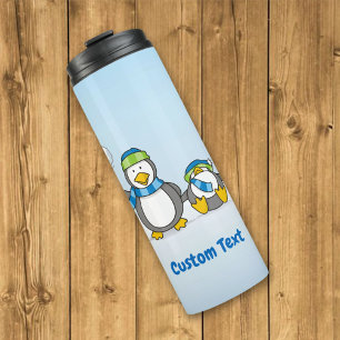 Snowballing penguins thermal tumbler