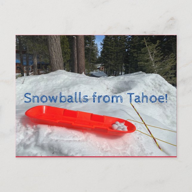 Snowballs from Tahoe! Postcard (Front)