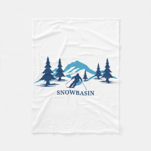 Snowbasin Utah Ski Resort Skiing Skier Fleece Blanket