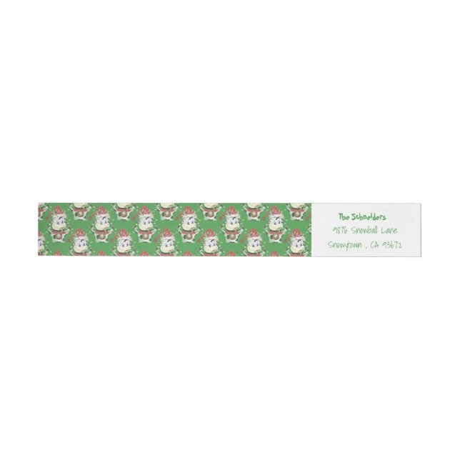 Snowbell Christmas personalized wraparound label (Individual)