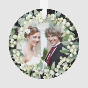 Snowberries - Our First Christmas Mr & Mrs Photo Ornament