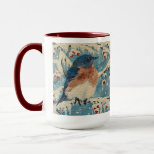 Snowberry Bluebird Candle Mug