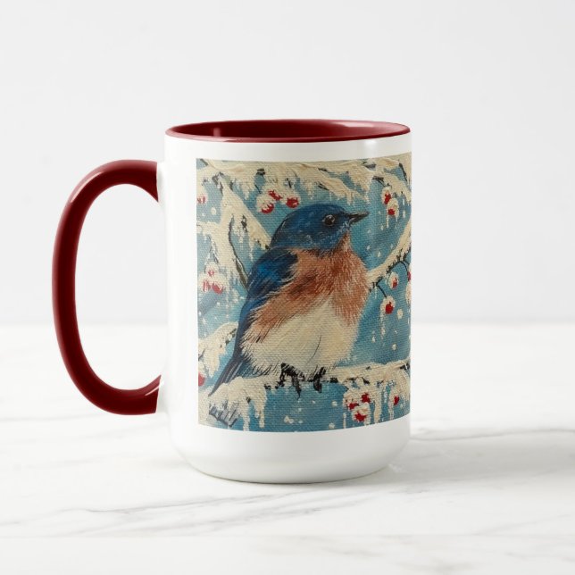 Snowberry Bluebird Candle Mug (Left)