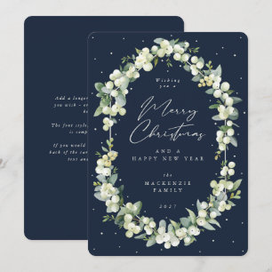 Snowberry+Eucalyptus Botanical Frame Christmas Holiday Card
