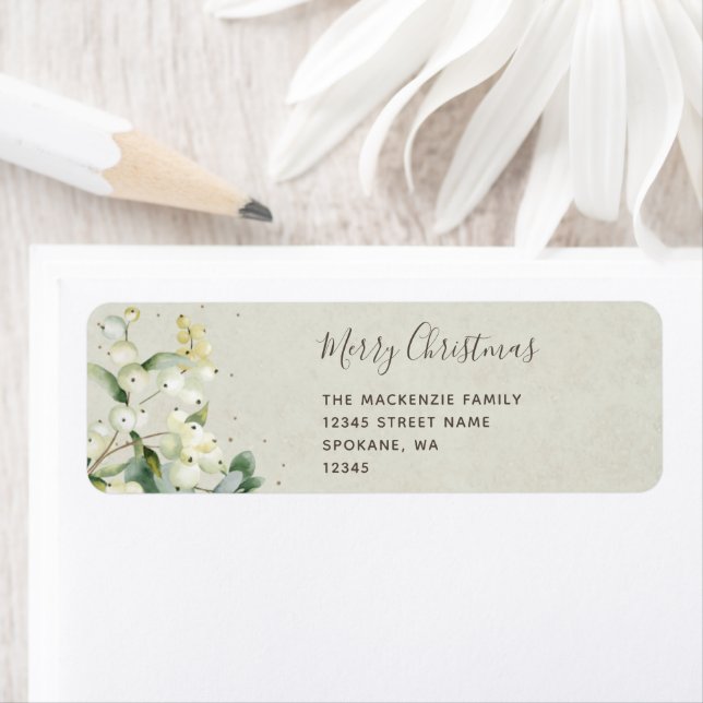 Snowberry + Eucalyptus Bouquet de Noël Retour (En situation)