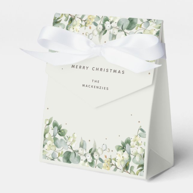 Snowberry + Eucalyptus Christmas Holiday Favour Bo Favor Box (Front Side)