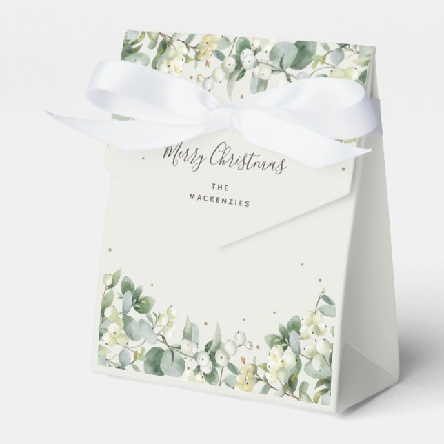 Snowberry + Eucalyptus Christmas Holiday Favour Bo Favor Box (Front Side)