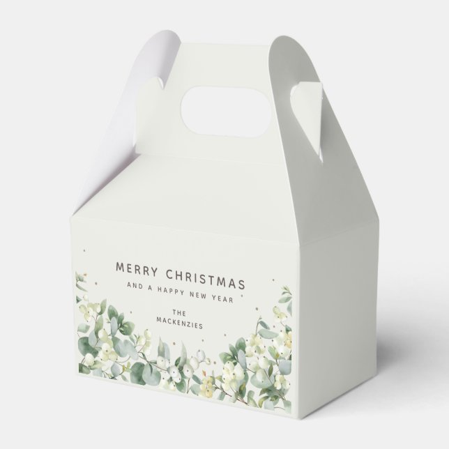 Snowberry + Eucalyptus Christmas Holiday Favour Bo Favor Box (Front Side)