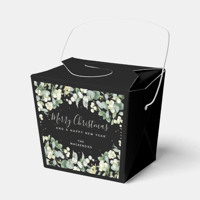 Snowberry + Eucalyptus Christmas Holiday Favour Bo Favor Box (Front Side)