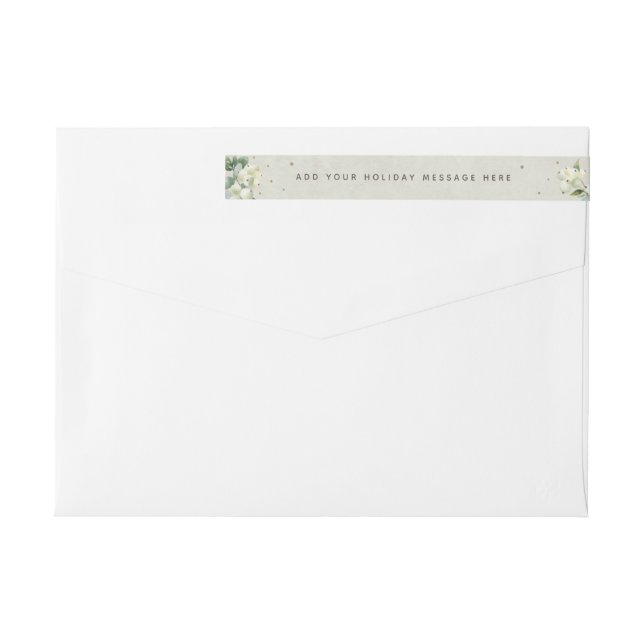 Snowberry + Eucalyptus Holiday Return Address Wrap Around Label (Back)
