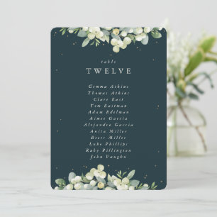 Snowberry+Eucalyptus Table Number Seating Card