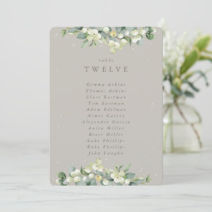 Snowberry+Eucalyptus Table Number Seating Card