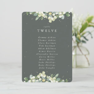 Snowberry+Eucalyptus Table Number Seating Card