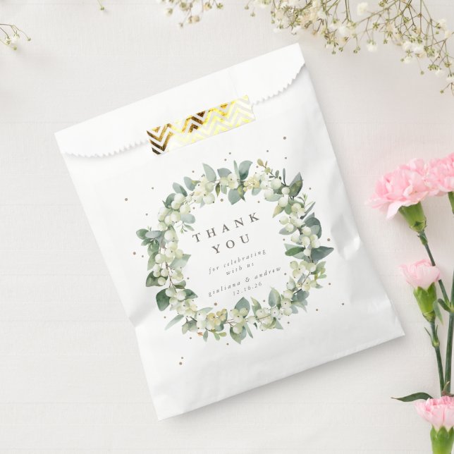 Snowberry+Eucalyptus Winter Wedding Favour Bag (Sealed)