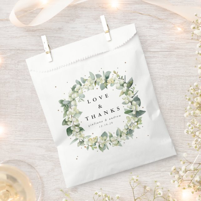 Snowberry+Eucalyptus Winter Wedding Favour Bag (Clipped)